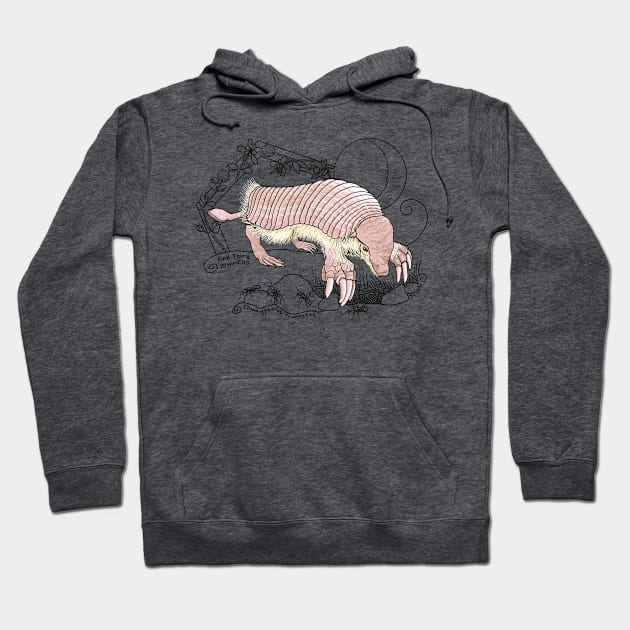 A Pink Fairy Armadillo under the moon - lavender background Hoodie by mernstw